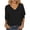 Black, variant on Women's V-Neck Layered Flutter Sleeve Blouse, Solid Color, Lightweight Chiffon Fabric, Casual & Office Wear Top Pink XXL