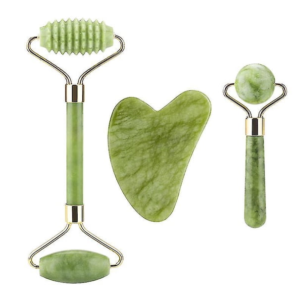 Rodillo de jade YONGSHENG Facial Guasha Doble cabeza Fa0004