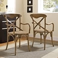 thumbnail image 2 of Modern Contemporary Urban Design Dining Kitchen Room Side Chair Armchair, Set of Two, Wood, Brown, 2 of 5