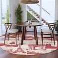 thumbnail image 3 of Round Rugs 5Ft, Eiffel Tower Round Area Rug Washable Indoor Throw Carpet, Romantic European Architectural Cultural Art Soft Non Slip Circle Rug for Cabinet Bathroom Home Decor Aesthetic, 3 of 8