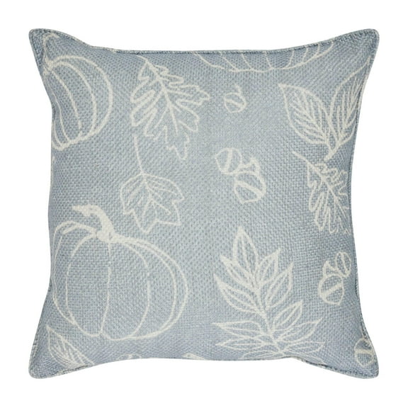 VHC Brands Silhouette Pumpkin Seasonal Grey Small Accent Throw Pillow for Chair Sofa Couch - Halloween Decor, 14x14