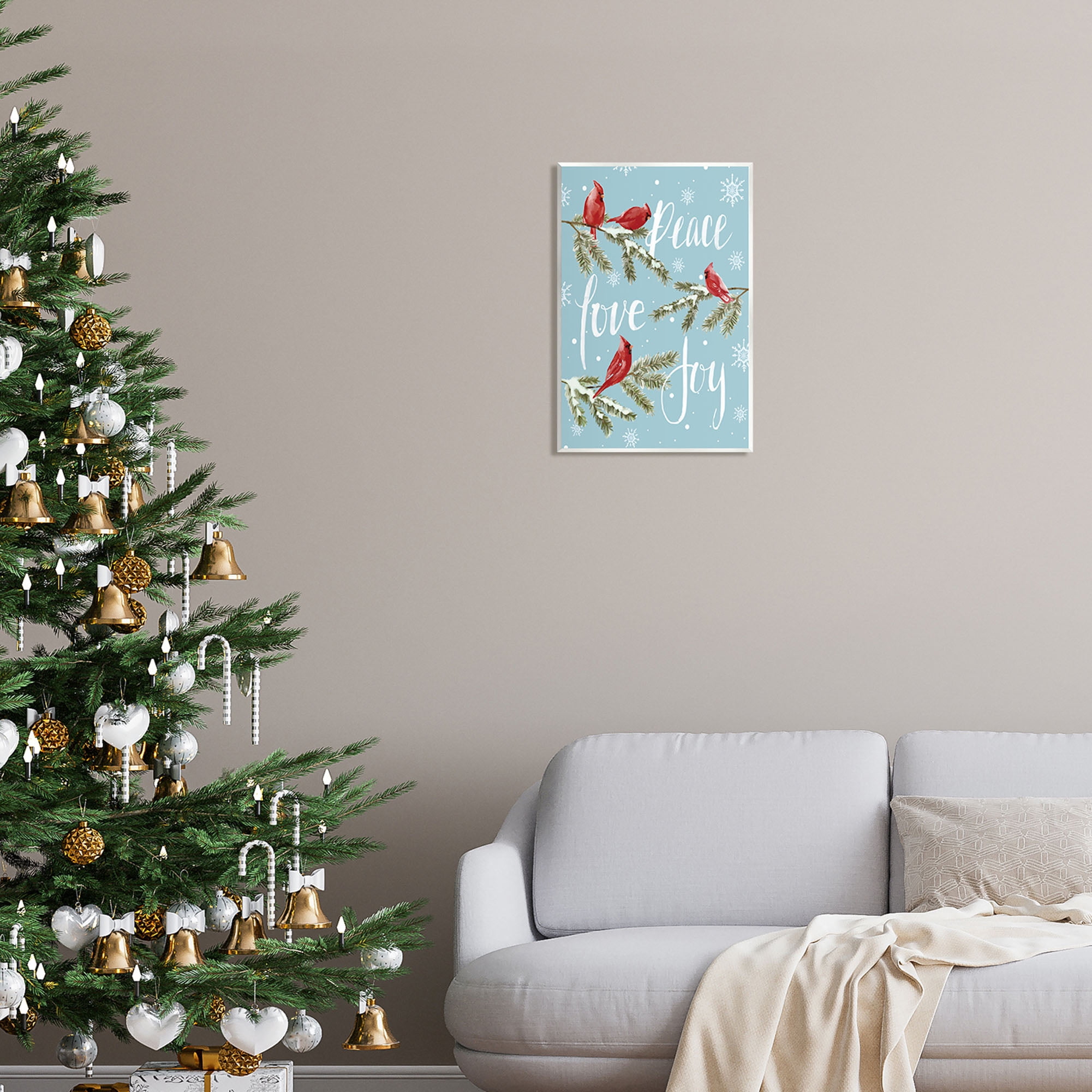 Stupell Industries Winter Cardinals Perched Holiday Painting Unframed Art Print Wall Art, 13 x 19