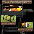 thumbnail image 4 of KingChii Pellet Grill Smoker with Side Shelf, 456 SQ.IN Grill with PID Temperature Control for Outdoor Cooking, BBQ Camping and Patio, Brown, 4 of 12