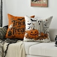 thumbnail image 4 of Sm:)e Trick or Treat Ghost Pumpkin Spider Web Bat Happy Halloween Pillow Covers 18x18 Inch Set of 2, Cushion Covers for Sofa Home Decor, 4 of 8
