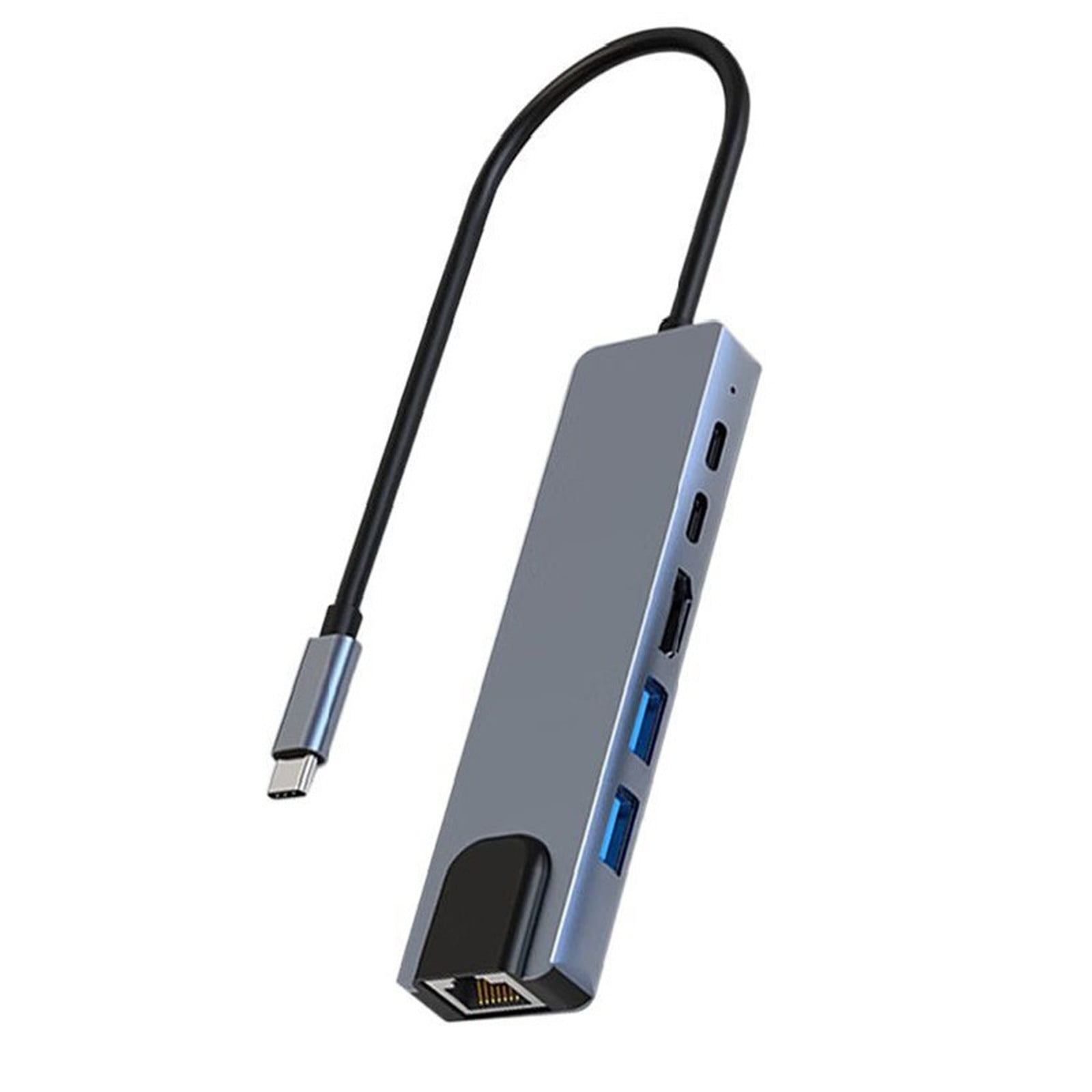 Adapter 6 in 1 USB C Hub Docking Station for Laptop - Expand Connectivity with Versatile USB C Multiport Adapter