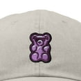 thumbnail image 2 of Dalix Purple Gummy Embroidered Cotton Dad Hat Baseball Cap Adjustable Womens in Washed Stone White, 2 of 5