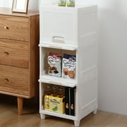 Shunda K 3-Tire Storage Cabinet with 2 Drawers Organizer Unit for Bathroom Bedroom