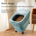 thumbnail image 5 of 25 Lbs Dispenser Bin with Rolling Wheel Airtight Locking Lid, Cereal Rice Food Storage Containers, Dog Pet Flour Sugar Plastic Leakproof Sealable Large Kitchen Pantry Holder Green, 5 of 12
