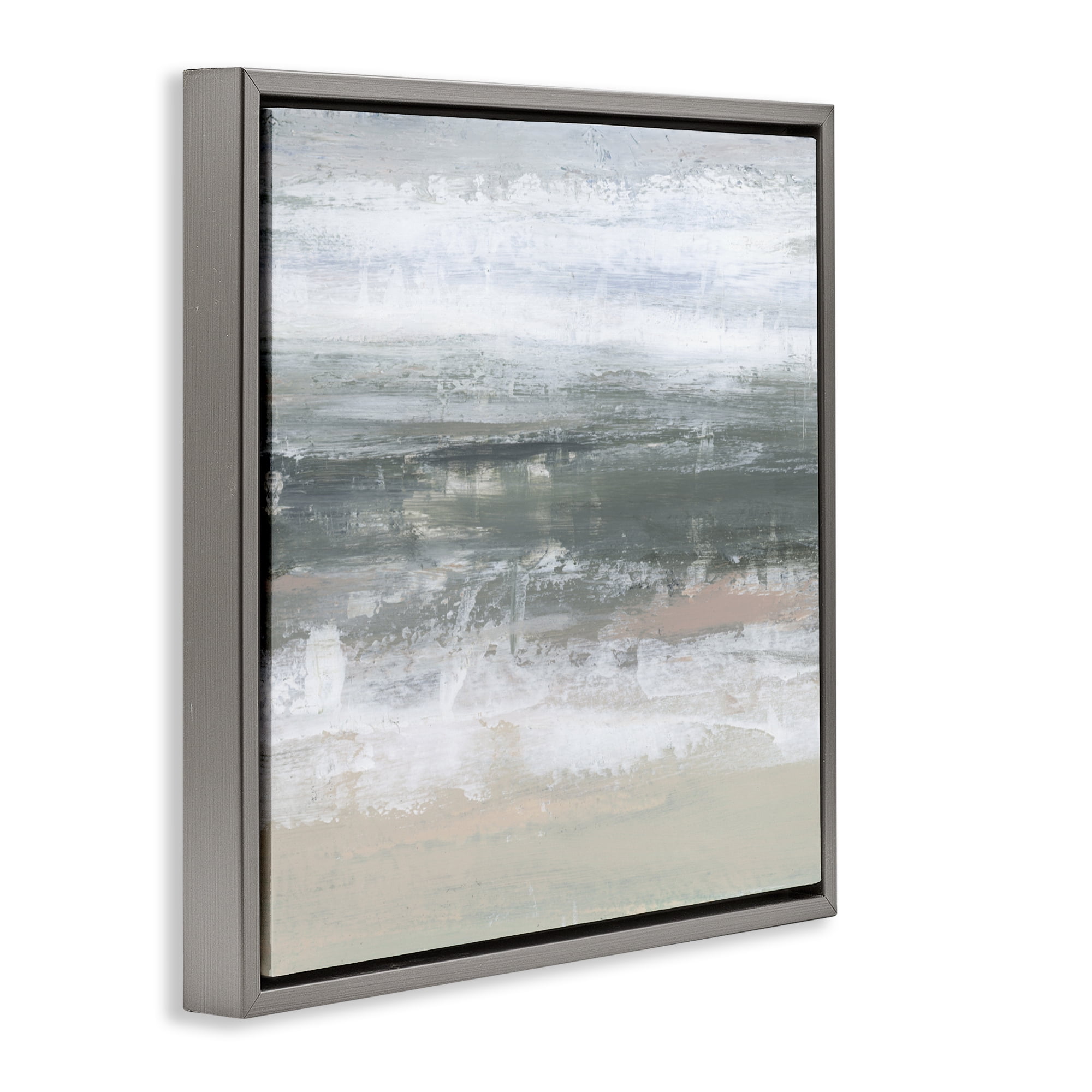 Stupell Industries Subdued Pastel Tides Gray Framed Floater Canvas Wall Art, design by Ethan Harper