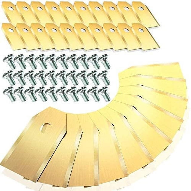 30 x Titanium Replacement Blades for All Husqvarna/Gardena/Yard Force/Automower Automower Garden Mowers, Heavy Duty (3.1g/0.75mm) with Screws