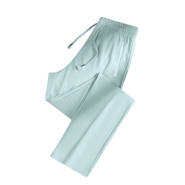 Pants For Women Sports Quick Dry Solid Drawstring Daily Straight Wide Leg Pant Clearance Slacks For Women Mint Green S
