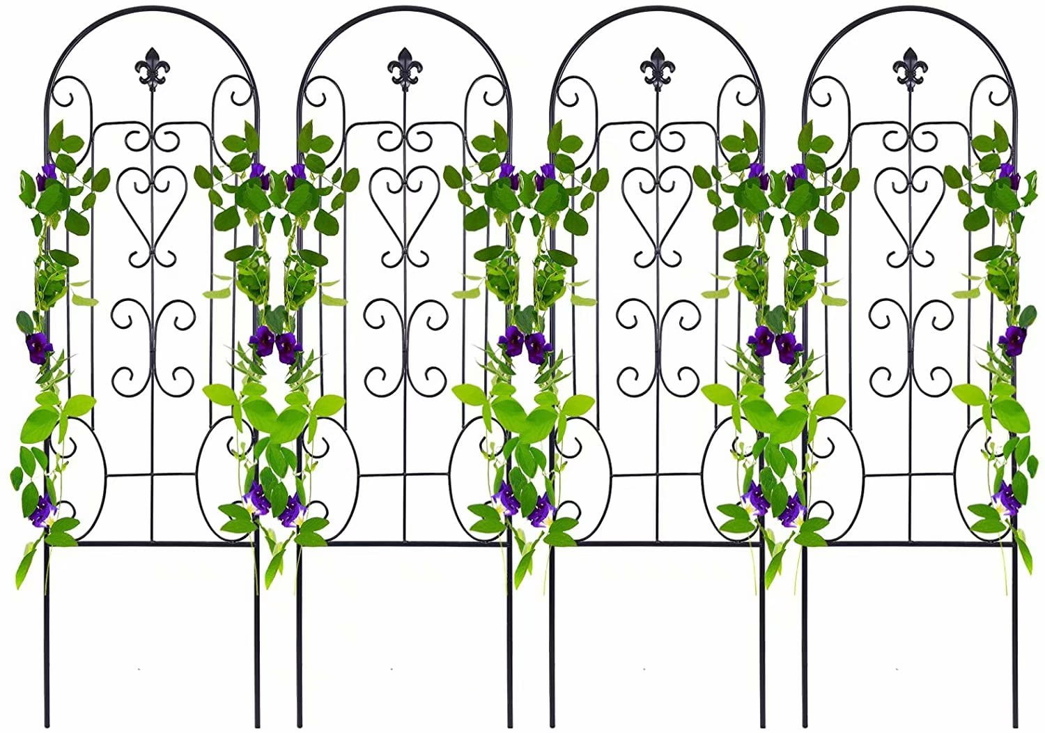 Details about   Garden Trellis for Climbing Plants Black Iron Potted Support Vines Metal Wire 