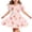 Pink, variant on Casual Floral Dresses Girls Kids Puff Sleeve Cross Back Summer Dress Round Neck Trendy Aline Swing Outfits Blue, 8 Years