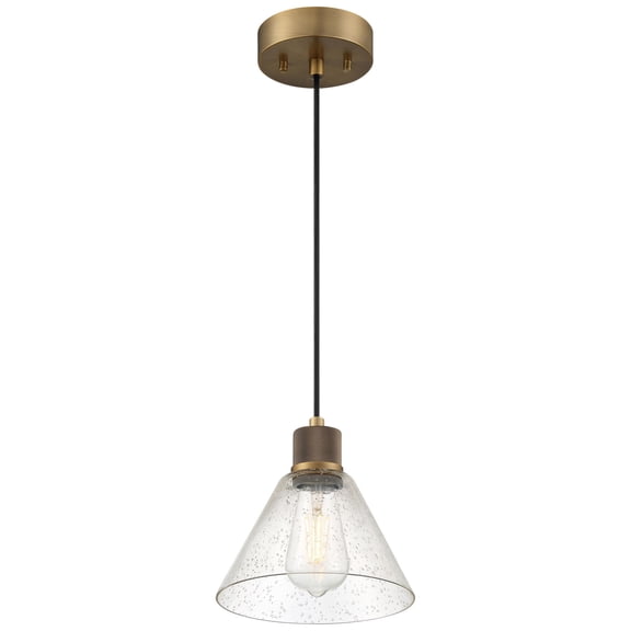 63140LEDDLP-ABB/SDG Access Lighting Port Nine - 9W 1 LED Pendant In Transitional Style-8.5 Inches Tall and 8 Inches Wide-Antique Brushed Brass