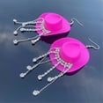thumbnail image 5 of SUSHANG Cowboy Hat Earrings Jewelry Sparkling Tassel Cowboy Hat Earrings Western Cowboy Multi Color Earrings, 5 of 6