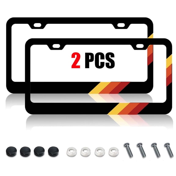 2X For Toyota  Accessory Tri 3 Color Car License Plate Frames Cover
