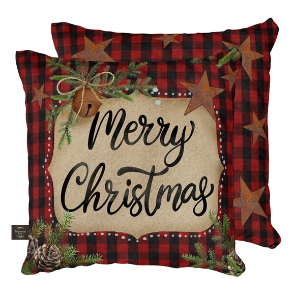 Briarwood Lane Indoor/Outdoor Pillow 17x17 Farmhouse Merry Christmas
