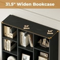 thumbnail image 6 of IRONCK 71" Tall Bookcase with Storage Drawers & Doors,  11 Cubes 4-Tier Triple Row Bookshelf for Living Room Home Office, Black, 6 of 9