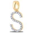 thumbnail image 2 of L U DIAMONDS 10k Yellow Gold Diamond S Initial Letter Pendant 1/5 Ctw, 2 of 3