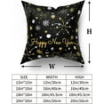 thumbnail image 6 of 20"x20" Happy New Year Pillow Covers, 2 PCs Winter Snowflake Firework Black Gold Throw Pillowcases with Colorful Stars, Christmas Ball Square Cushion Cover for Sofa Couch Car Bed Home Xmas Decor, 6 of 6