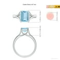 thumbnail image 5 of ANGARA Natural Solitaire 2 ct Aquamarine Split Shank Engagement Ring in 14K White Gold for Women (Size-9x7mm) | March Birthstone, Anniversary, Jewelry Gift for Women | Natural Aquamarine Ring, 5 of 10