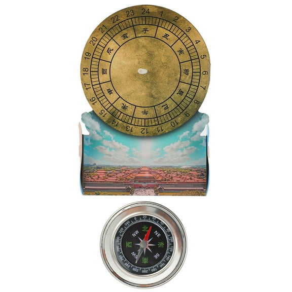Luxshiny Scientific Sundial Clock Set, 1 Assorted Color Teaching Model for Educational Science Experiments and Learning