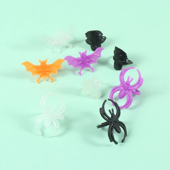 WRITWAA 60pcs Spider Party Supply Plastic Assorted Color Ring Costume Accessory for Concert