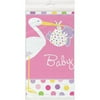 Pink Stork Baby Shower Tablecover, 84" X