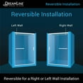 thumbnail image 3 of DreamLine Infinity-Z 34 in. D x 60 in. W x 74 3/4 in. H Frosted Sliding Shower Door in Chrome and Left Drain Biscuit Base, 3 of 16