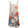 thumbnail image 5 of Watercolor Wildflowers Womens Summer Dresses Casual Sleeveless Tshirt Sundresses Vacation Beach Cover Up Dress, 5 of 8