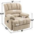 thumbnail image 3 of Newest 23" Seat Width , High Back Large Size Beige Chenille Power Lift Recliner Chair with 8-Point Vibration Massage , Lumbar Heating, 3 of 9