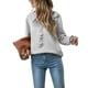 thumbnail image 5 of Suéter De Punto, Suéter De Poliéster Para Mujer, Suelto, Cómodo, Con Orillo Fibroso, Diseño De Botón Amigable Con La Piel, Cuello En V Para Citas Diarias ANGGREK Otros, 5 of 7