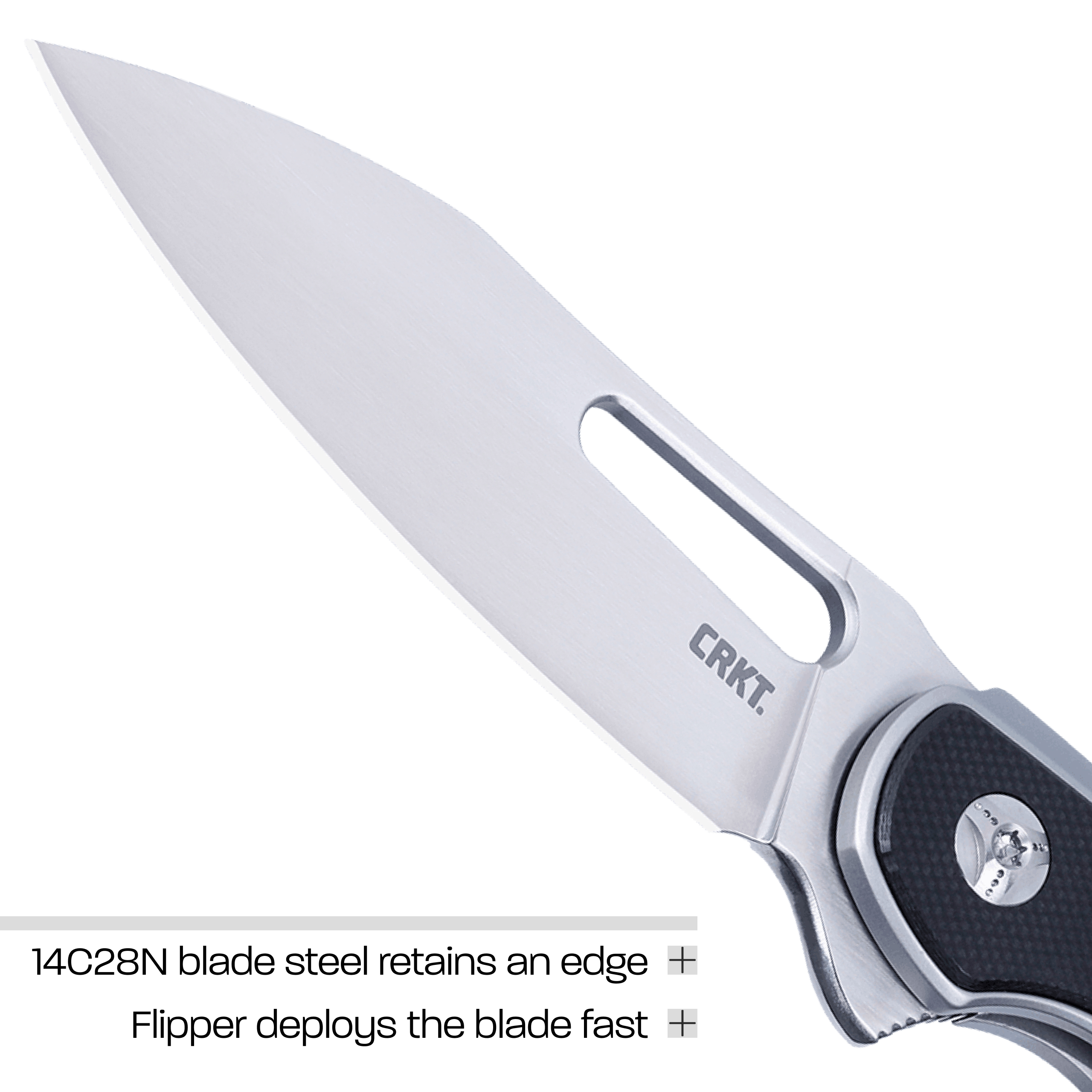 CRKT Padawan Everyday Carry EDC Pocket Folding Knife with Frame Lock: 14C28N Plain Edge Blade, Stainless Steel w/G10 Overlay Handle, Pocket Clip, 6075