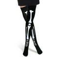 thumbnail image 2 of Skeleteen Skeleton Thigh High Socks - Goth Costume Bone Over The Knee High Sock Anatomical Skeletal Spooky Tight Stockings - 1 Pair, 2 of 7