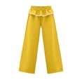 thumbnail image 5 of Women's Ruffle Waist Wide Leg Pants Elastic Lace Trim Lounge Trousers Loose Casual Streetwear Bottoms, 2XL, 5 of 7