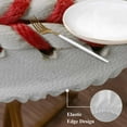 thumbnail image 4 of Baseball Table Cloth, Round Fitted Tablecloths with Elastic Edge, Red White Texture Sports Ball Minimalist Wipeable Waterproof Table Cover for Kitchen Wedding 55-60 Inches, 4 of 4