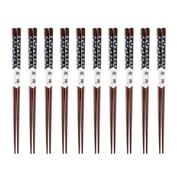 10 Pairs of Home Use Chopsticks Wooden Japanese Style Kitchen Supplies