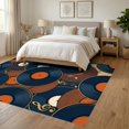 thumbnail image 3 of ODIKA 6'x9' Ultra-Soft Area Rug, Retro Vintage Music Sound Recording Motif Abstract Geometric None Washable, Bare feet friendly, Silk-Touch for Guest Room, Bedroom, 3 of 7
