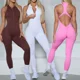 thumbnail image 2 of Mono de yoga con cremallera para mujer, mono de una pieza para entrenamiento, mallas, traje deportivo para gimnasio, ropa de ejercicio para mujer, 2 of 5