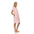 thumbnail image 3 of Lati Fashion Women Snaps Front Duster Short Sleeve Female Nightgowns & Sleepshirts Pink Size 2X, 3 of 4