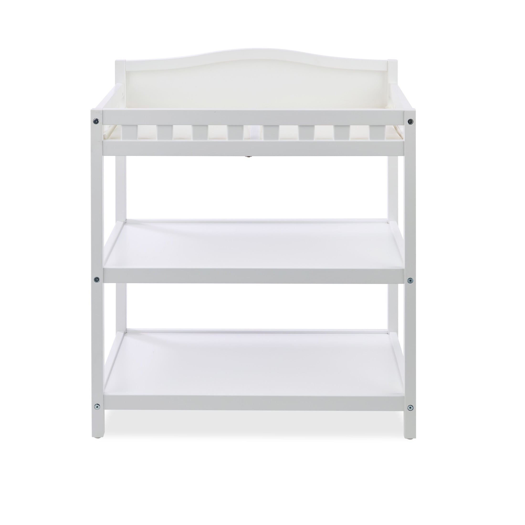Badger Basket Simply Stylish 2-Shelf Wooden Diaper Baby Changing Table, White