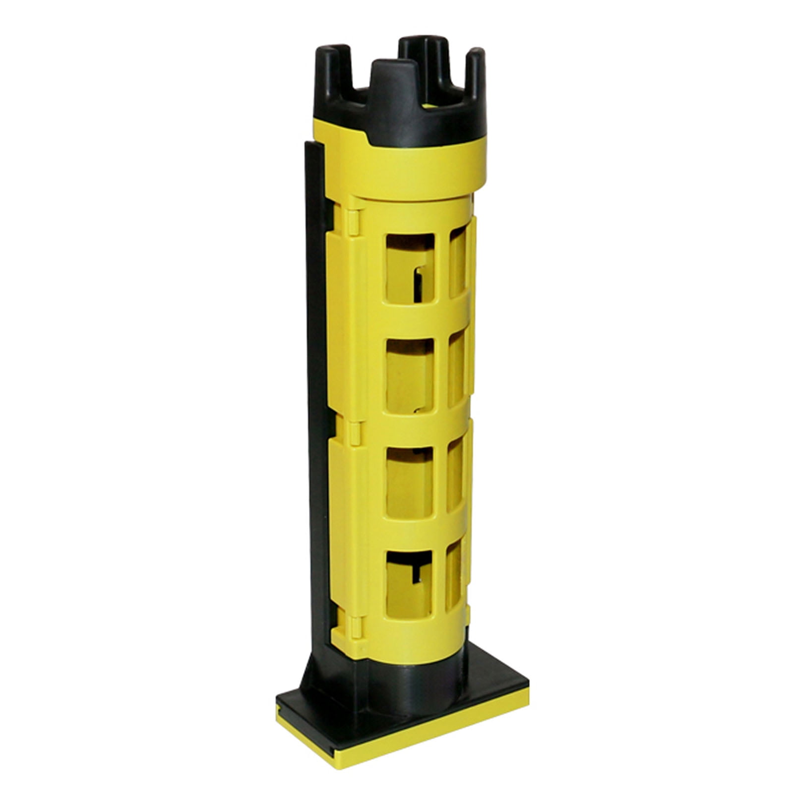 Aestri Fishing Rod Stand Tube with Adjustable Height for Fishing Box Fishing Pole Storage Rack Sturdy Plastic and Rubber Top 1.8 Inches Inner Diameter 11 Inches Height Yellow