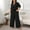 Black, variant on Plus Size Women’s Two Piece Outfit Tie Front T-Shirts and Wide Leg Pants Set Casual Summer Lounge Matching Sets