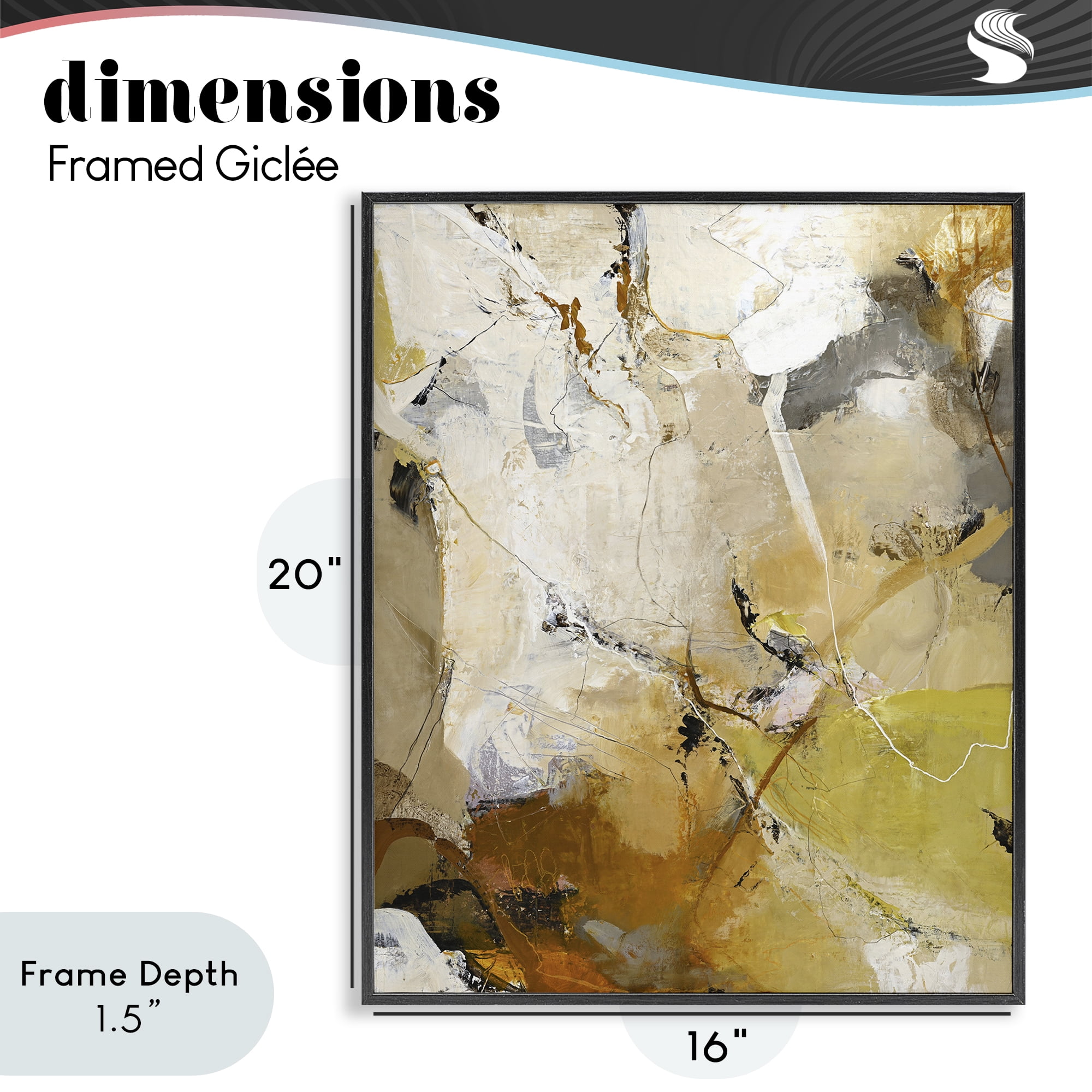 Stupell Industries Warm Earth Tones In Motion Black Framed Giclee Art, design by Design Fabrikken