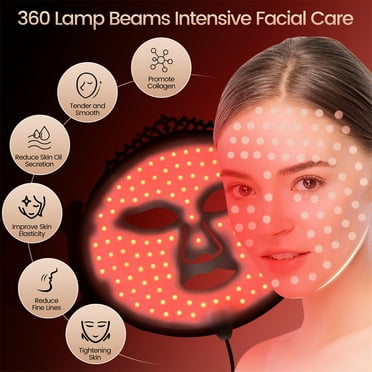 ZJZK 7 Colors Silicone Led Face Mask Light Therapy, Red Light Beauty Mask Acne, Wrinkle Light Therapy Mask, Skincare Face Mask Improve Skin Elasticity Collagen Production Beauty Salon