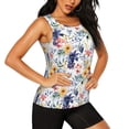 thumbnail image 2 of Balery Lilies Flowers Camiseta sin mangas estampada ligera para mujer, tops de entrenamiento sin mangas, camisetas de yoga transpirables de secado rápido.-Small, 2 of 7