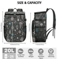 thumbnail image 3 of Backpack Cooler,Cooler Bag Insulated Leak Proof Travel Cooler Bag Waterproof Lunch Picnic Beach Work Trip Thermal Bag Drink Beverage Beer Bag Cooler Gothic Butterfly Moon, 3 of 6