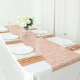 thumbnail image 3 of Efavormart 13"X6ft Metallic Blush / Rose Gold Non-Slip Plastic Woven Vinyl Table Runner, Reversible Tabletop Runner, 3 of 5