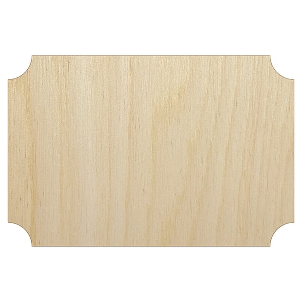 Rectangle Clipped Corners Solid Wood Shape Unfinished Piece Cutout ...