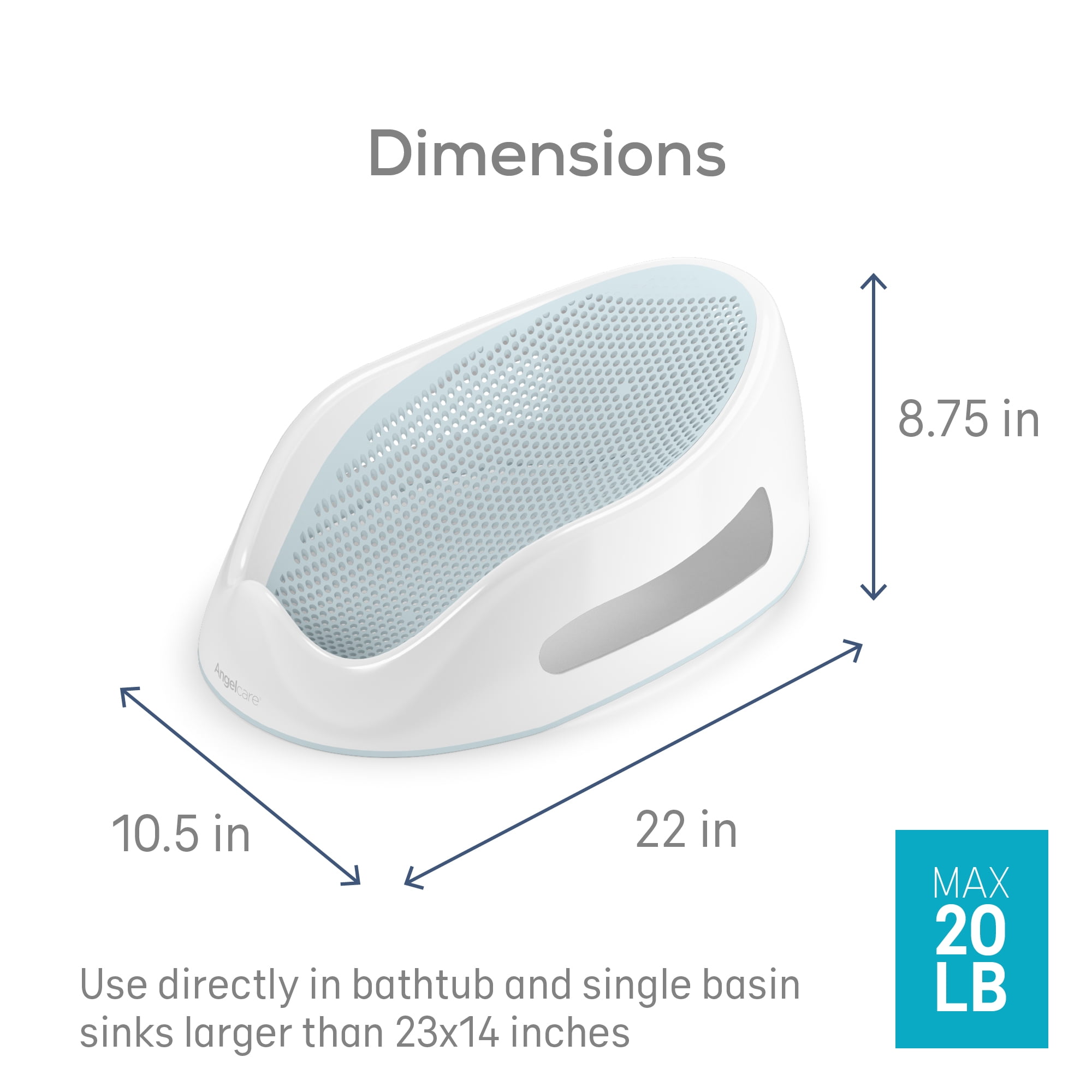 Angelcare® Soft Touch Baby Bath Support - Aqua